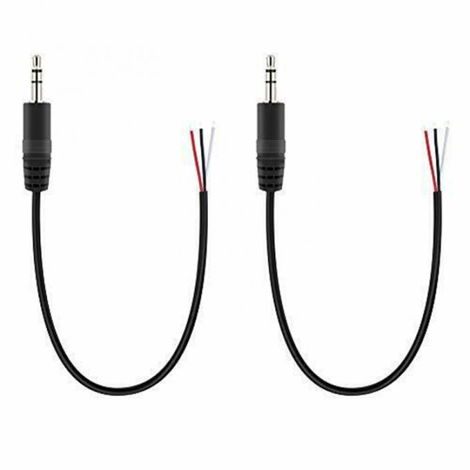 사용자 지정 3 폴 3.5mm 스테레오 오디오 잭에 스트리프 된 피그테일 틴 된 맨 와이어 끝 케이블 5