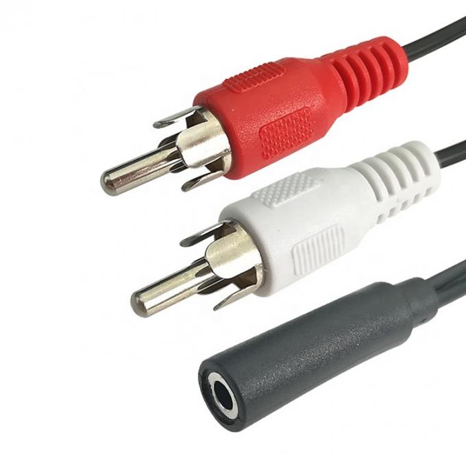 스플리터 여성 3.5mm Aux 오디오 잭 2 RCA 남성 AV 케이블을 스피커 2