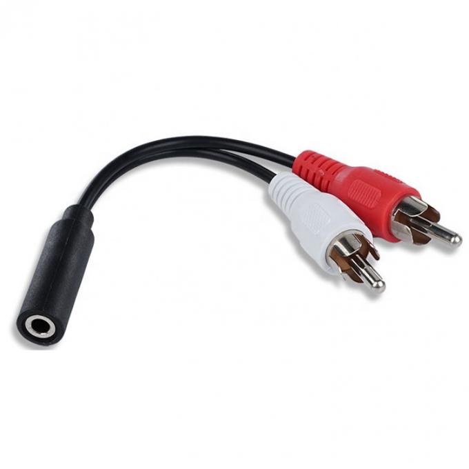 스플리터 여성 3.5mm Aux 오디오 잭 2 RCA 남성 AV 케이블을 스피커 0