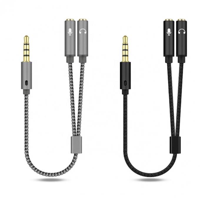 1 입력 2 출력 Y 모양 3.5mm AUX 스테레오 오디오 마이크 헤드폰 스플리터 어댑터 케이블 0