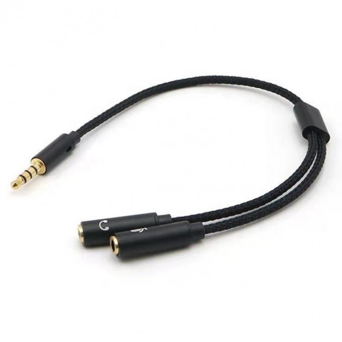 1 입력 2 출력 Y 모양 3.5mm AUX 스테레오 오디오 마이크 헤드폰 스플리터 어댑터 케이블 2