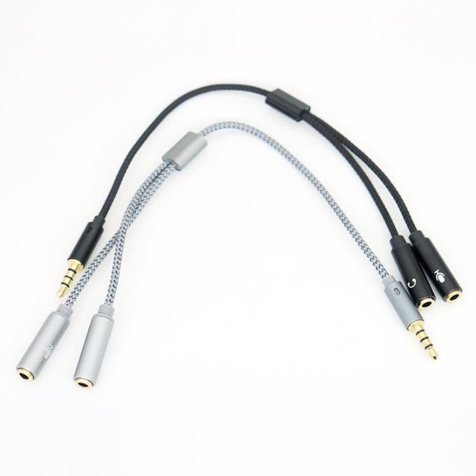 1 입력 2 출력 Y 모양 3.5mm AUX 스테레오 오디오 마이크 헤드폰 스플리터 어댑터 케이블 6