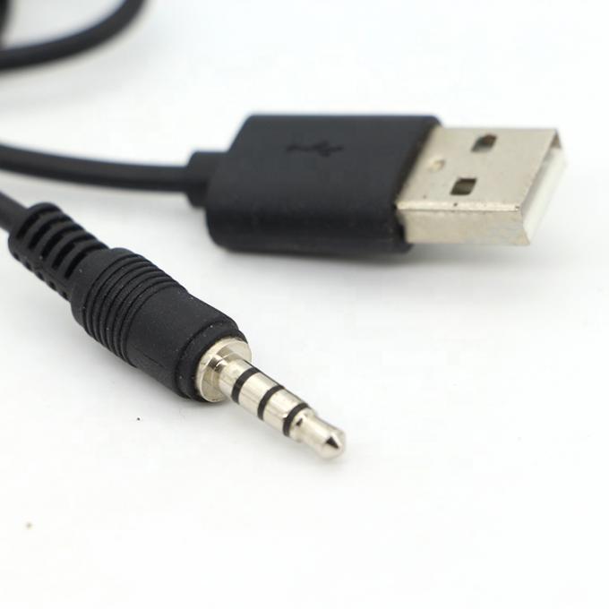 사용자 정의 3ft 3.5mm 남성 Aux 오디오 잭 USB 2.0 남성 데이터 충전 케이블 자동차 스피커 2