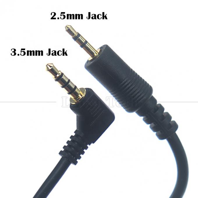 2.5mm 3극 잭 90도 오른쪽 각 4극 3.5mm TRRS 잭 TV 라디오 스테레오 오디오 케이블 1