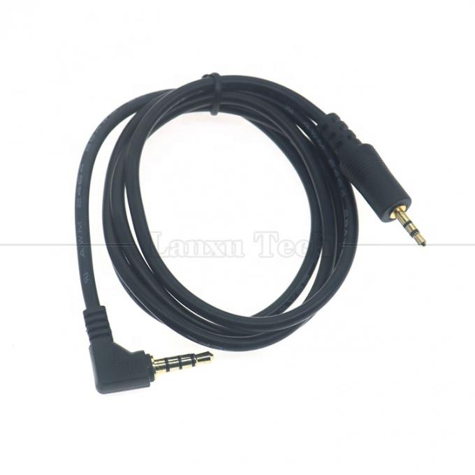 2.5mm 3극 잭 90도 오른쪽 각 4극 3.5mm TRRS 잭 TV 라디오 스테레오 오디오 케이블 2