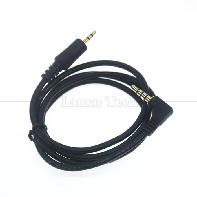 2.5mm 3극 잭 90도 오른쪽 각 4극 3.5mm TRRS 잭 TV 라디오 스테레오 오디오 케이블 4