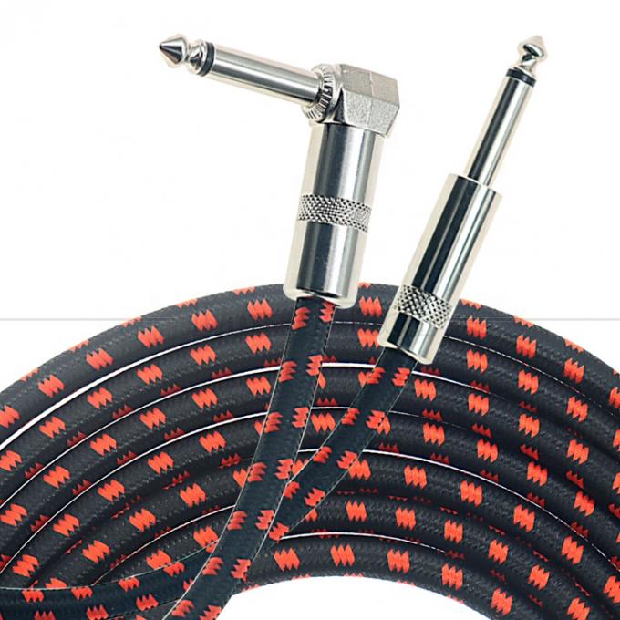 OEM 3ft 10ft 5m 1/4 6.35mm 모노 TS 잭 납 엮은 전기 악기 액세서리 앰프 효과 증폭기 기타 패치 케이블 0