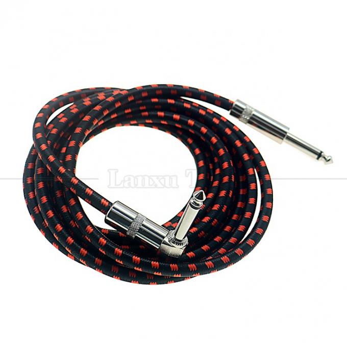 OEM 3ft 10ft 5m 1/4 6.35mm 모노 TS 잭 납 엮은 전기 악기 액세서리 앰프 효과 증폭기 기타 패치 케이블 4