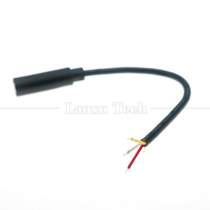 금으로 칠한 3.5mm TRS 3 플로스 쉴드 오디오 잭 여성에서 틴 된 맨 케이블 오픈 엔드 케이블 4