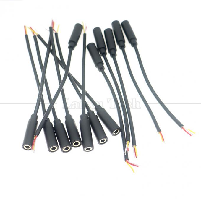금으로 칠한 3.5mm TRS 3 플로스 쉴드 오디오 잭 여성에서 틴 된 맨 케이블 오픈 엔드 케이블 5
