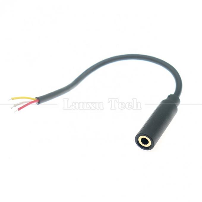 맞춤형 3.5mm TRS 3극 쉴드 오디오 잭 여자로 열어 벗겨진 틴 벗은 끝 케이블 0