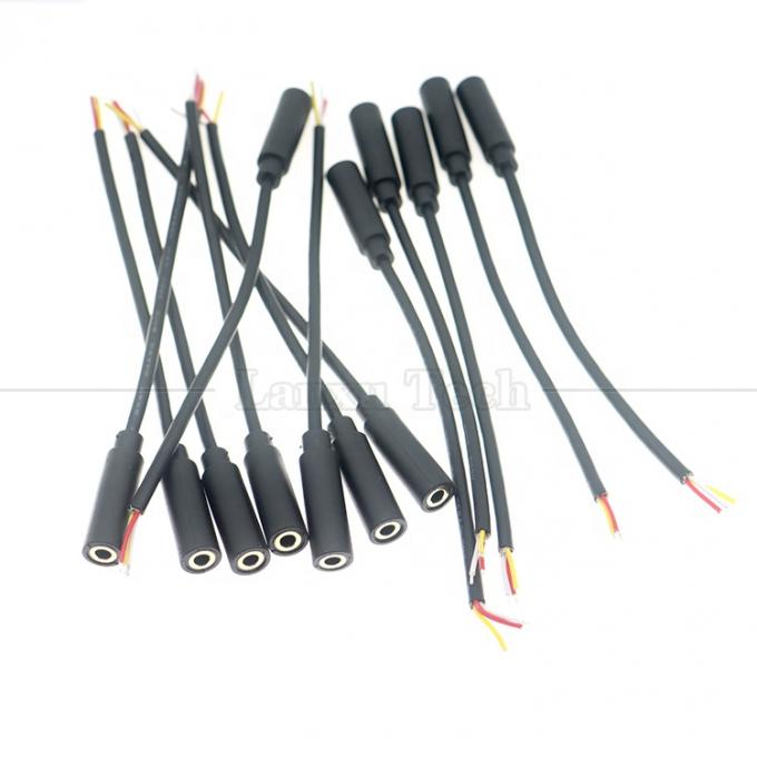 맞춤형 3.5mm TRS 3극 쉴드 오디오 잭 여자로 열어 벗겨진 틴 벗은 끝 케이블 5