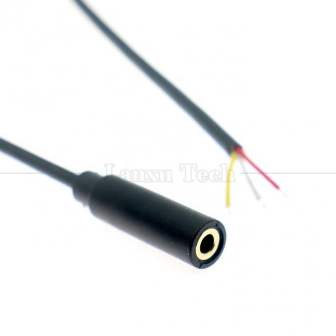 맞춤형 3.5mm TRS 3극 쉴드 오디오 잭 여자로 열어 벗겨진 틴 벗은 끝 케이블 2