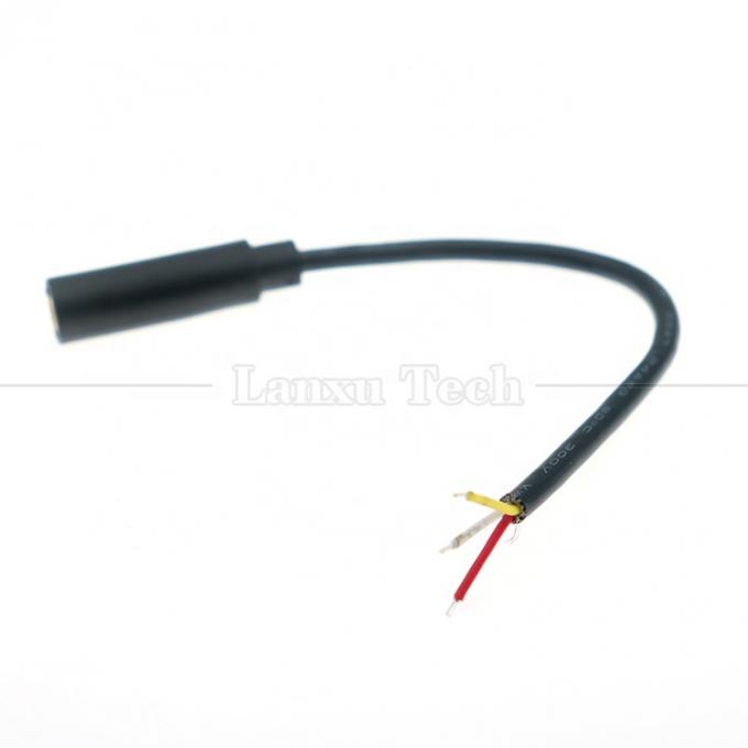 맞춤형 3.5mm TRS 3극 쉴드 오디오 잭 여자로 열어 벗겨진 틴 벗은 끝 케이블 3