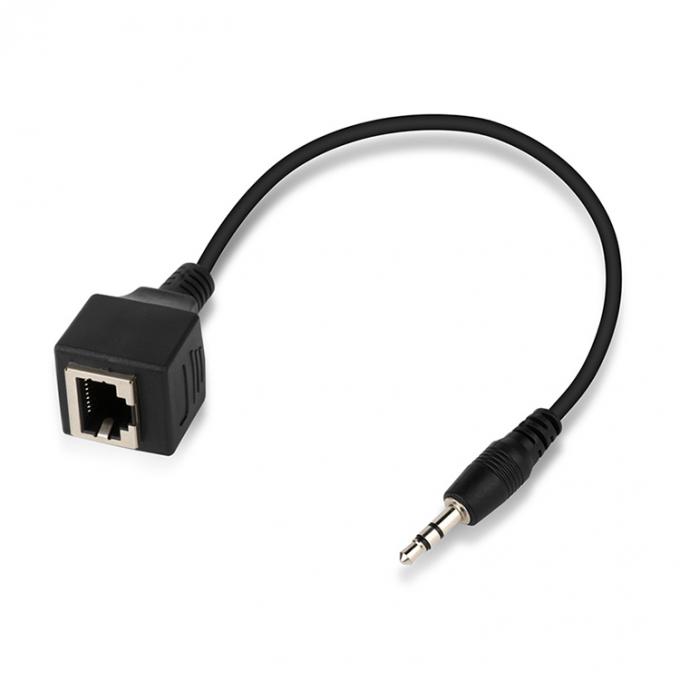 3.5mm 스테레오 오디오 잭에서 RJ45 여성 소켓 Cat5 Cat6 Cat7 이더넷 확장 케이블 1