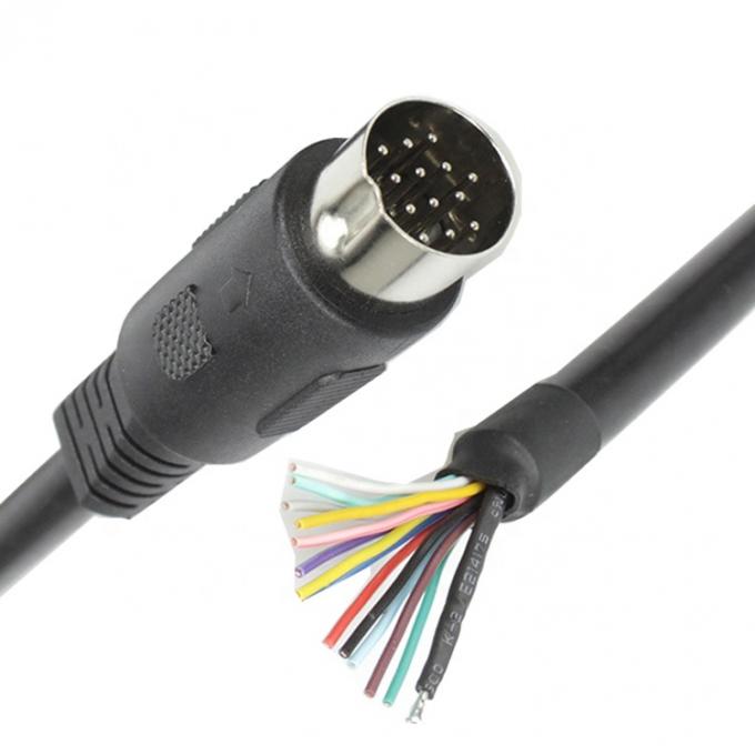 커스텀 1M 2M 쉴드 13 PIN Din 커넥터 오픈 와이어 피그테일 케이블 1