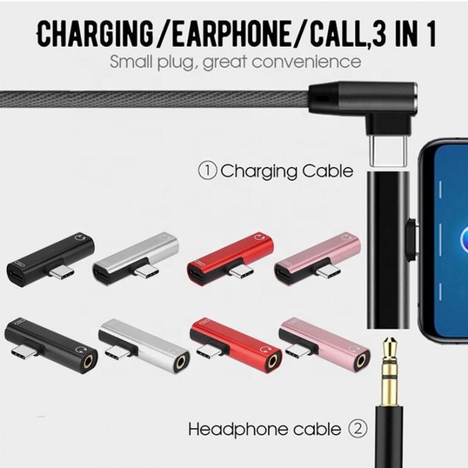 2 in 1 USB 타입 C에서 3.5mm 잭 PD 충전 헤드폰 오디오 어댑터 1
