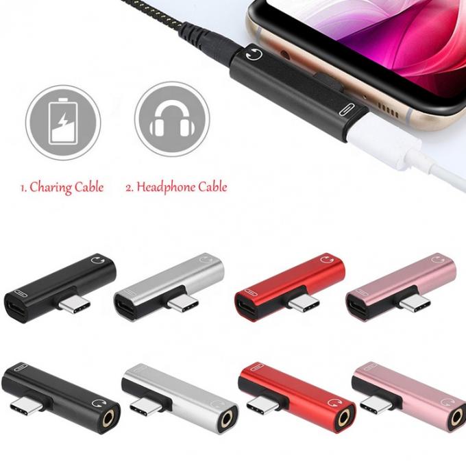 2 in 1 USB 타입 C에서 3.5mm 잭 PD 충전 헤드폰 오디오 어댑터 0