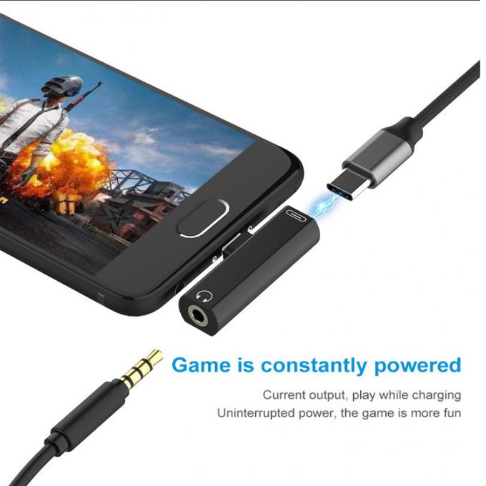 2 in 1 USB 타입 C에서 3.5mm 잭 PD 충전 헤드폰 오디오 어댑터 7