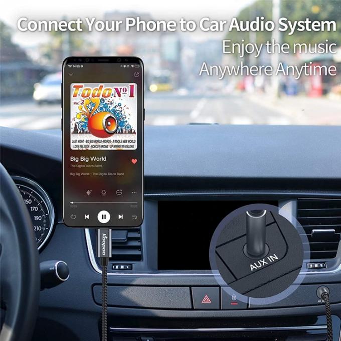 DAC USB 타입 C에서 3.5mm 오디오 잭 남성 케이블 AUX 헤드폰 덩글 어댑터 5