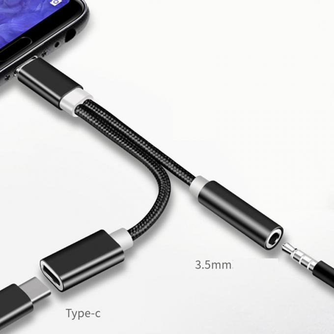 2 in 1 C형에서 3.5mm 충전 헤드폰 오디오 잭 USB C 케이블 휴대용 C형에서 3.5mm 연결 장치 3