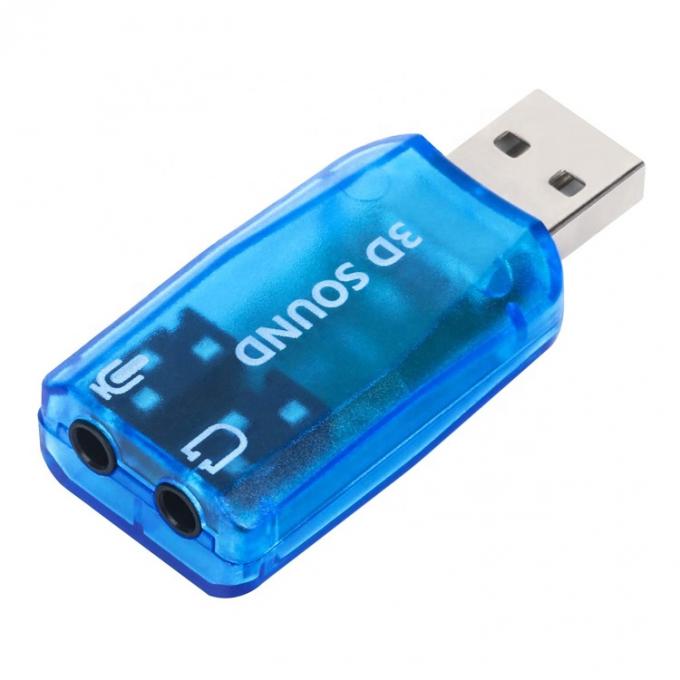 플러그 앤 플레이 5.1 외부 3D 마이크 스테레오 스튜디오 오디오 USB 인터페이스 사운드 카드 어댑터 3.5mm 헤드폰 2