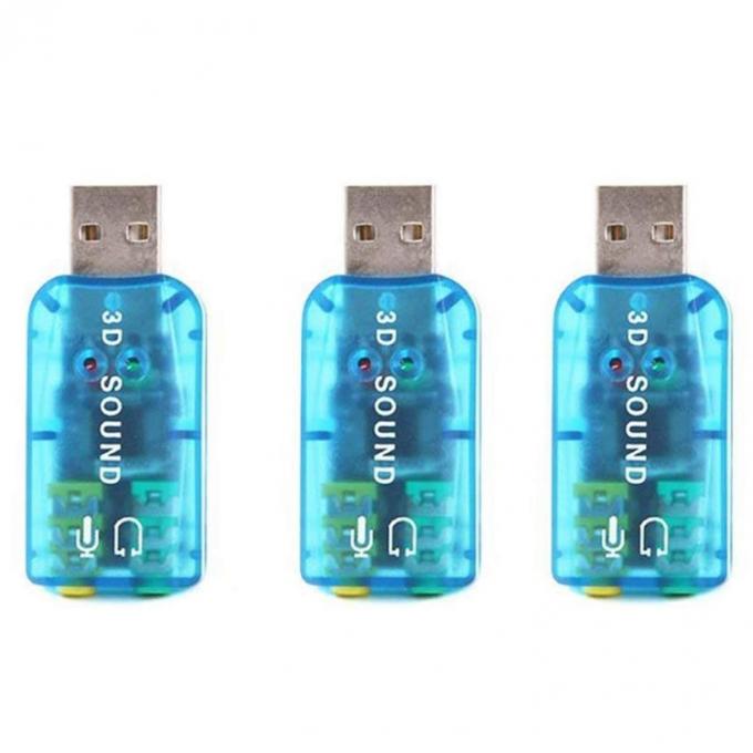 플러그 앤 플레이 5.1 외부 3D 마이크 스테레오 스튜디오 오디오 USB 인터페이스 사운드 카드 어댑터 3.5mm 헤드폰 7