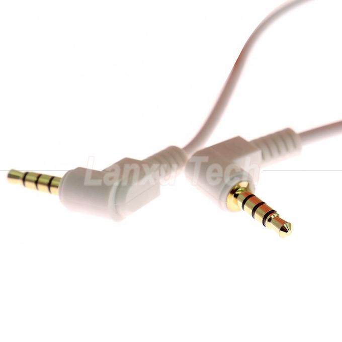 90도 각 남성에서 남성 3.5mm 3 4 폴 TRS TRRS 모노 마이크 스테레오 오디오 잭 패치 어댑터 헤드폰 케이블 1