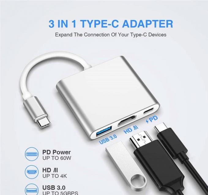 3 in 1 PD 충전 4K 1080P USB 타입 C OTG 도킹 스테이션 허브 어댑터 0
