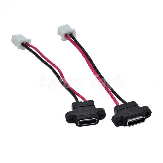 방수 USB 타입 C 여성 소켓 2 핀 4 핀 PH 2.0 XH 2.54 SH1.0 VH ZH MX 커넥터 케이블 0