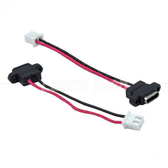 방수 USB 타입 C 여성 소켓 2 핀 4 핀 PH 2.0 XH 2.54 SH1.0 VH ZH MX 커넥터 케이블 4
