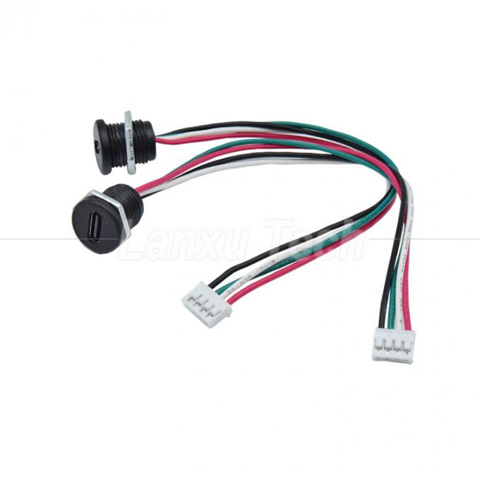 방수 USB 타입 C 여성 소켓 잭 4 핀 PH 2.0 XH 2.54 SH1.0 VH ZH MX 커넥터 케이블 2