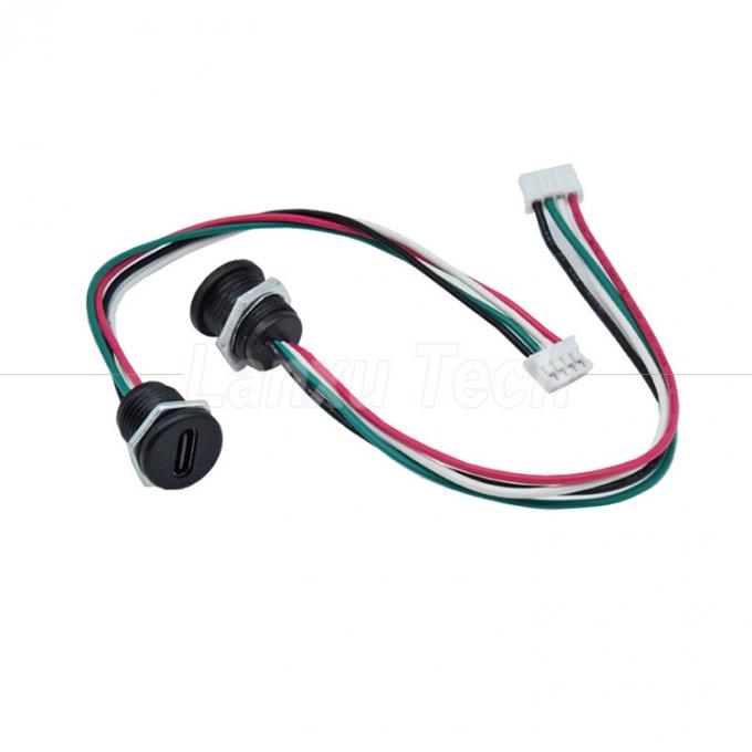 방수 USB 타입 C 여성 소켓 잭 4 핀 PH 2.0 XH 2.54 SH1.0 VH ZH MX 커넥터 케이블 4