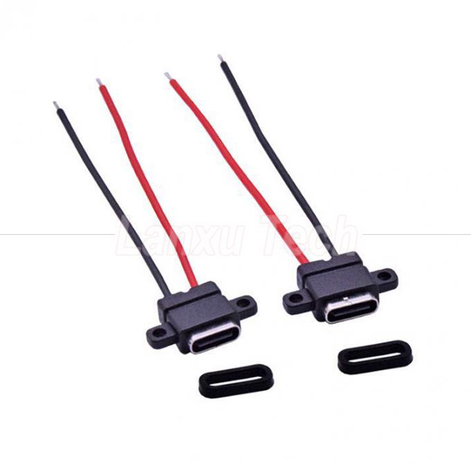 물 막성 USB 타입 C 용접자 노트북 프린터용 여성 잭 소켓 와이어 케이블 4
