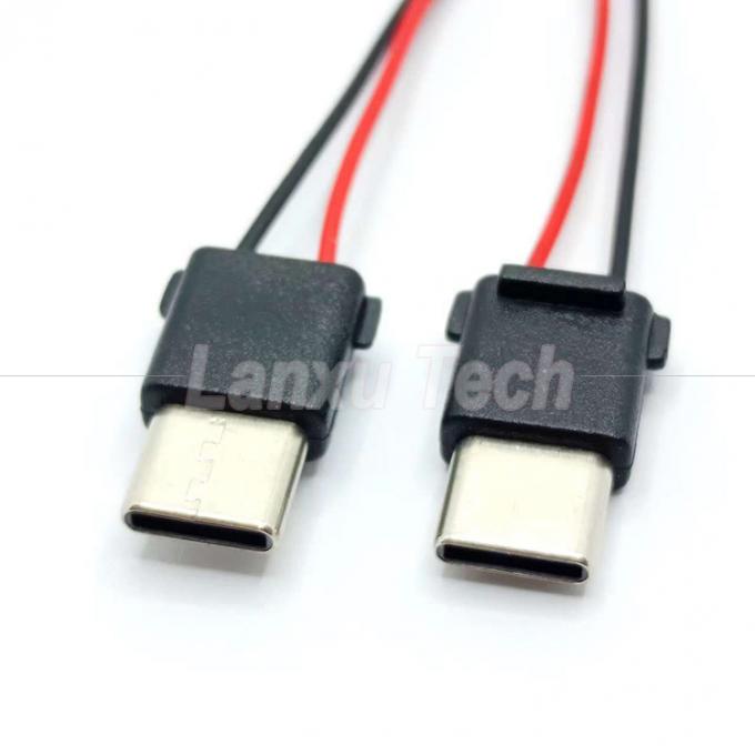 전화 전원 은행용 USB 타입 C 2 핀 남성 플러그 커넥터 케이블 3