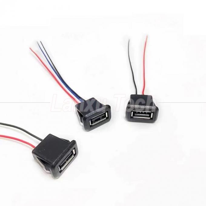 물 막성 USB 타입 A 여성 소켓 마운트 2 핀 와이어 케이블 LED 램프 장난감 4