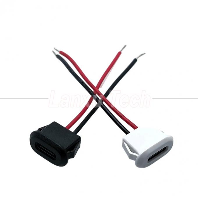 램프 차량용 유체성 USB 타입 C 2핀 여성 소켓 와이어 케이블 1
