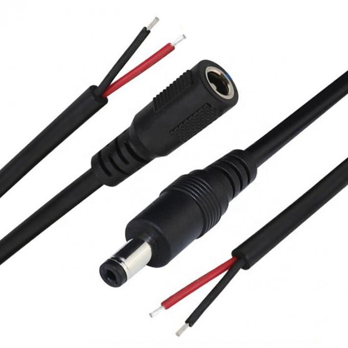 12V 24V DC 공급 입력 잭 2.1x5.5mm 남성 여성 소켓 배럴 커넥터 오픈 DC 피그테일 전력 케이블 7