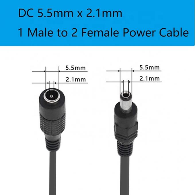 1에서 2 가지 방법 1 여자에서 2 남자 5.5x2.1mm DC 전원 공급 스플리터 케이블 CCTV 카메라 LED 스트립 2