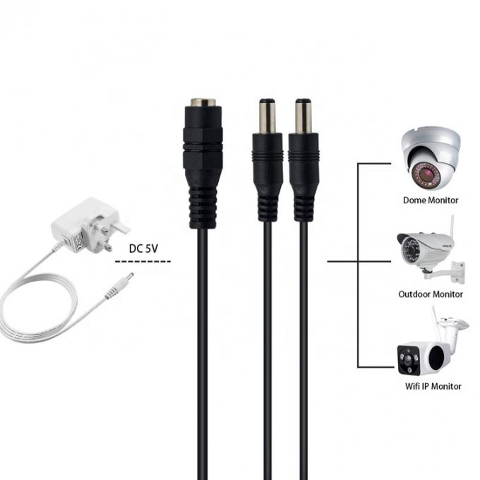 1에서 2 가지 방법 1 여자에서 2 남자 5.5x2.1mm DC 전원 공급 스플리터 케이블 CCTV 카메라 LED 스트립 6