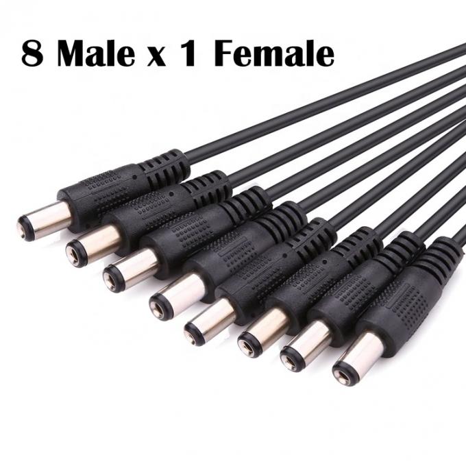 1에서 8 가지 방법 1 여자에서 8 남자 5.5x2.1mm DC 전원 공급 스플리터 케이블 CCTV 카메라 LED 스트립 2