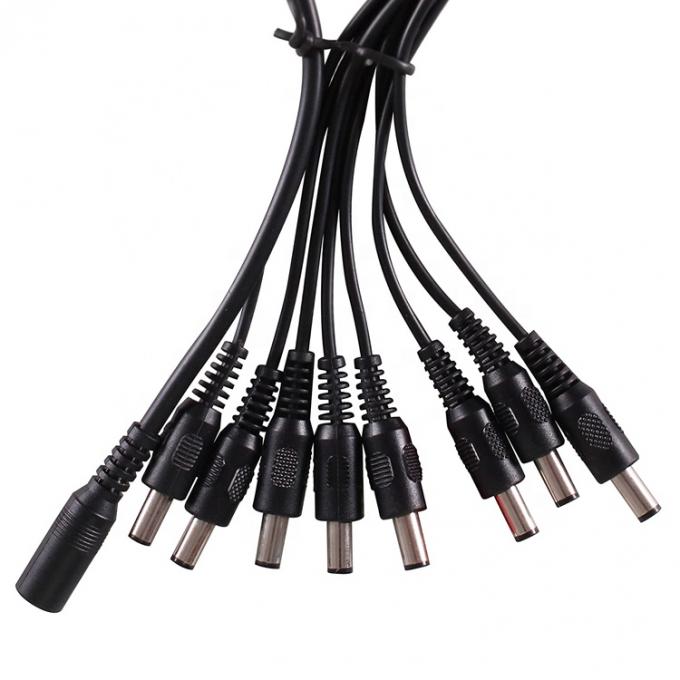 1에서 8 가지 방법 1 여자에서 8 남자 5.5x2.1mm DC 전원 공급 스플리터 케이블 CCTV 카메라 LED 스트립 5