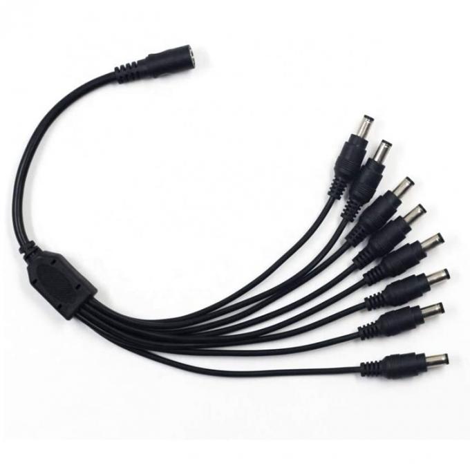 1에서 8 가지 방법 1 여자에서 8 남자 5.5x2.1mm DC 전원 공급 스플리터 케이블 CCTV 카메라 LED 스트립 6
