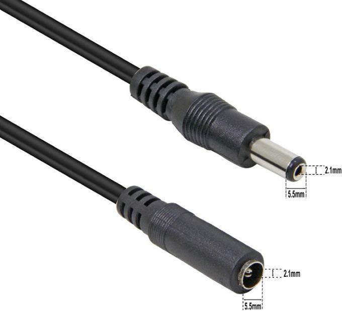 커스텀 1m 남성에서 여성 남성에서 남성 2.1x5.5mm DC 전원 확장 케이블 2