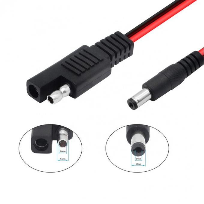 14AWG DC 플러그 5.5x2.1mm 남성에서 SAE 2 핀 커넥터 확장 케이블 자동차 RV 태양 전지 패널 2