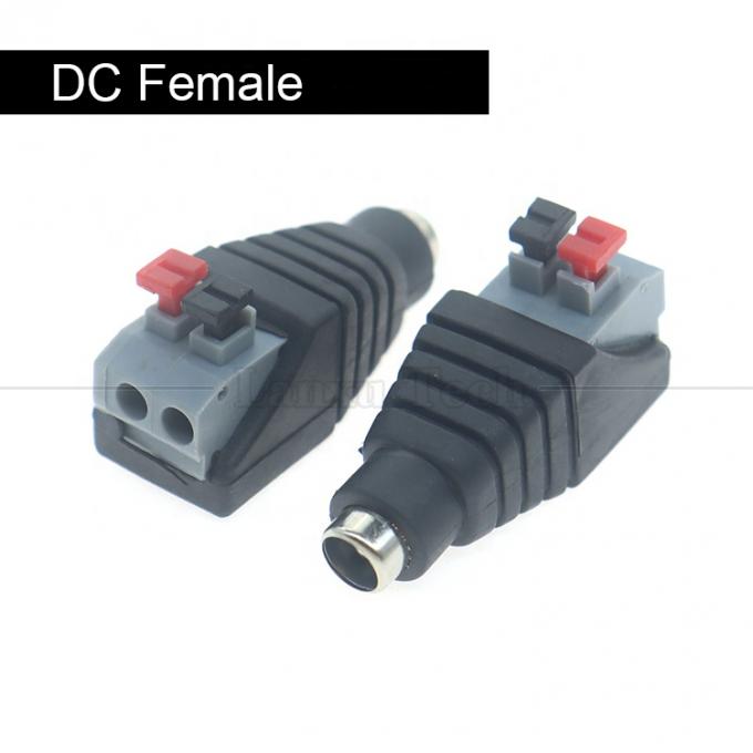 솔더리스 프레스 버튼 DC 5.5 * 2.1mm 남성 여성 배럴 잭 2p 와이어 케이블 커넥터 LED 스트립 카메라 0