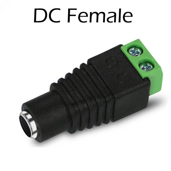 용매 없는 12v 24v 5.5x2.5mm 5.5x2.1mm 여성 DC 전원 플러그 커넥터 잭 어댑터 CCTV 카메라 LED 스트립 라이트 4