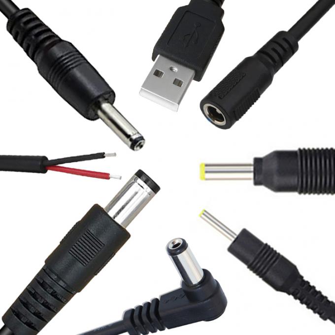 사용자 지정 16AWG 18 20 22 24 26 28 AWG 남성에서 남성 5.5x2.1mm 5.5x2.5mm 3.5x1.35mm 12V DC 플러그 전원 공급 확장 케이블 CCTV 1