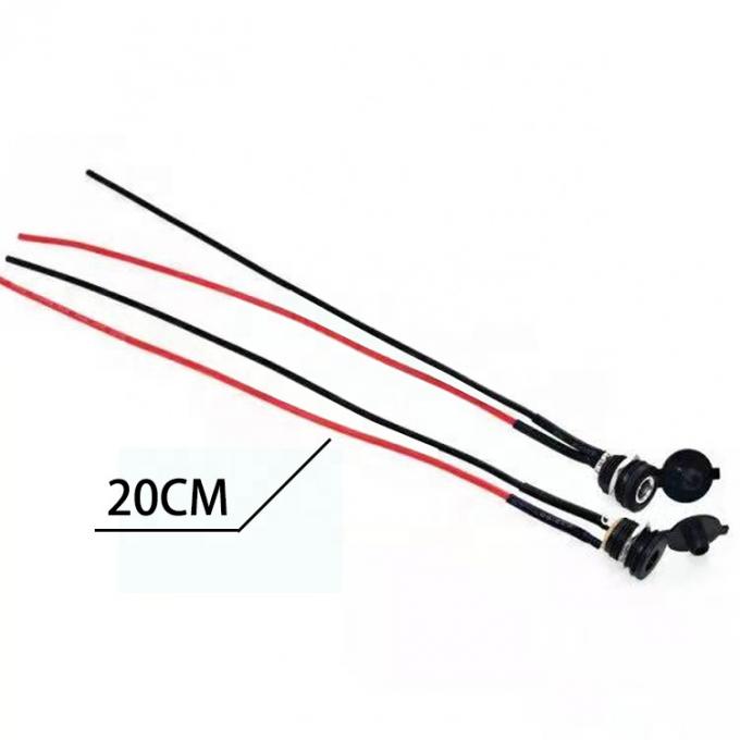 패널 마운트 스레드 DC 소켓 여성 잭 5.5x2.1mm 2 와이어 오픈 피그테일 끝 케이블 7