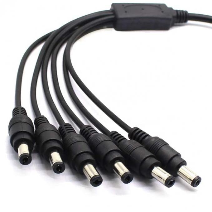 1에서 6 가지 방법 1 여자에서 6 남자 5.5x2.1mm DC 전원 공급 스플리터 케이블 CCTV 카메라 LED 스트립 2